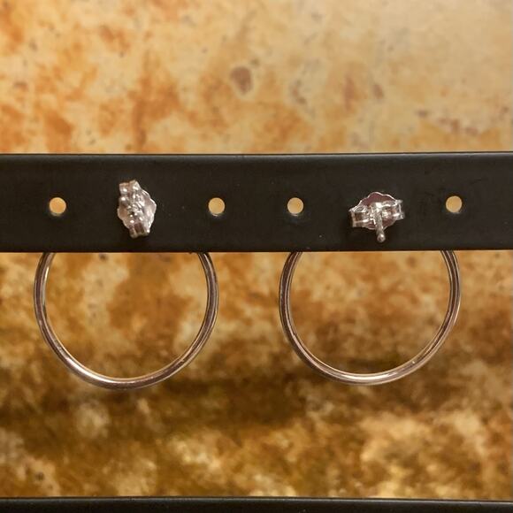 Sterling Silver and CZ Swirl Earrings by CC - Picture 6 of 7